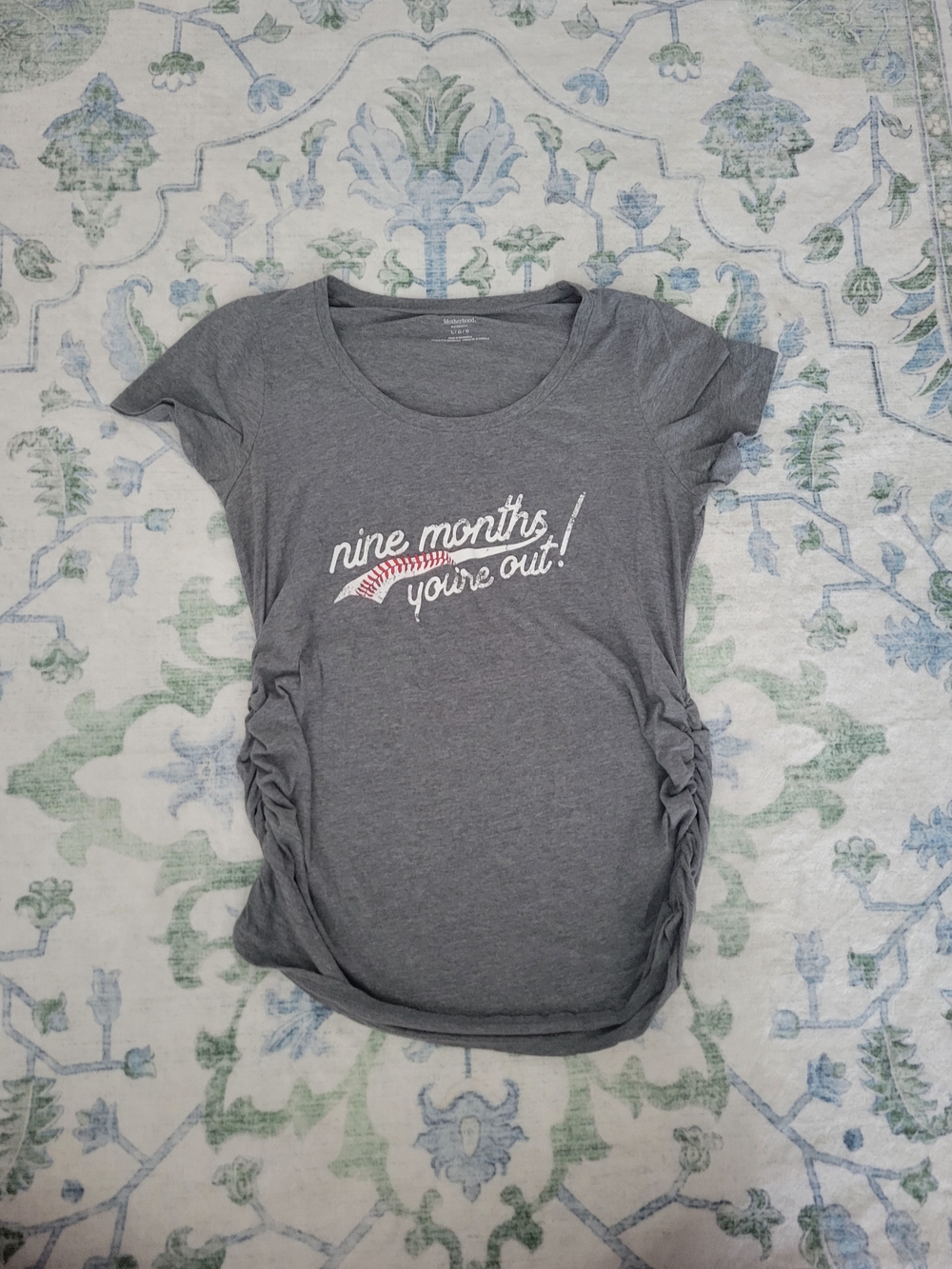 Motherhood Maternity Gray Short-Sleeve Graphic Maternity Tee